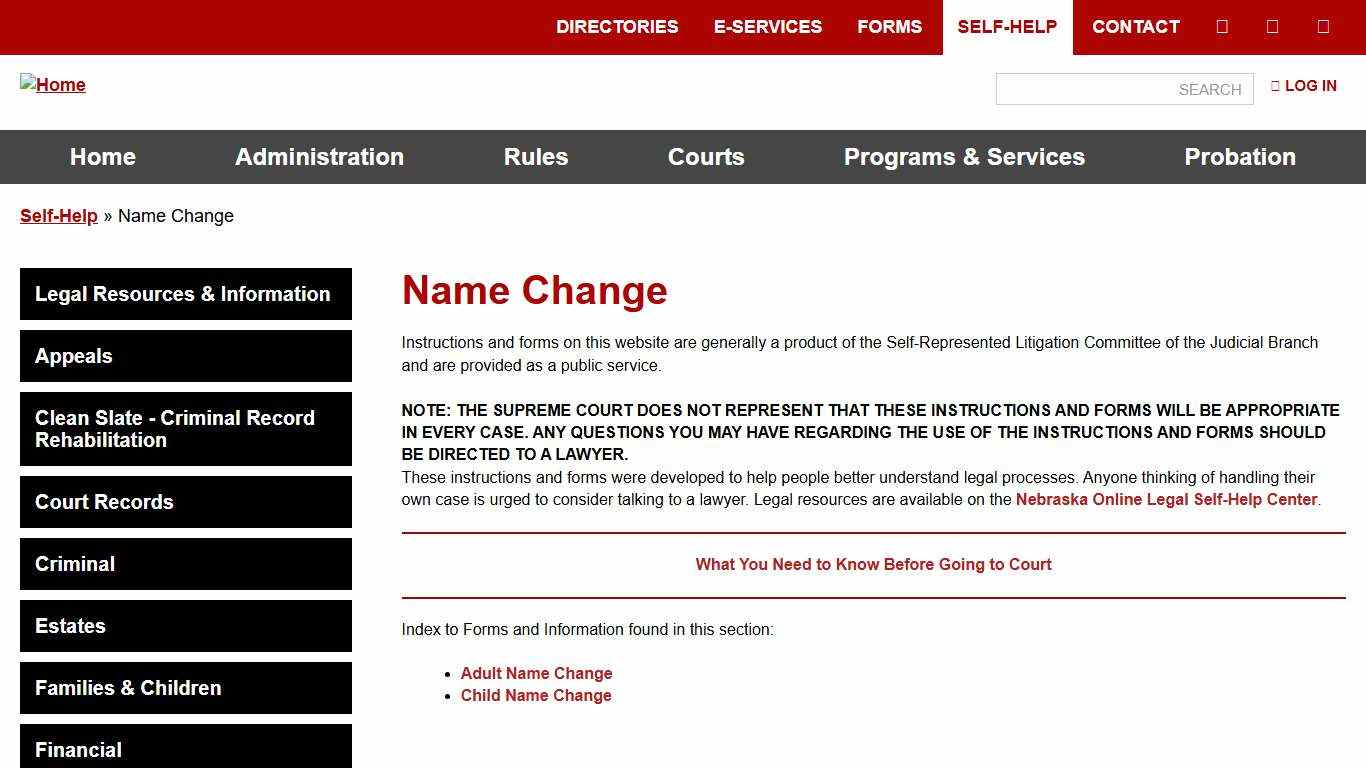 Name Change Nebraska Judicial Branch